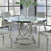 Irene - Round Glass Top Dining Table - White And Chrome - Simple Home Plus