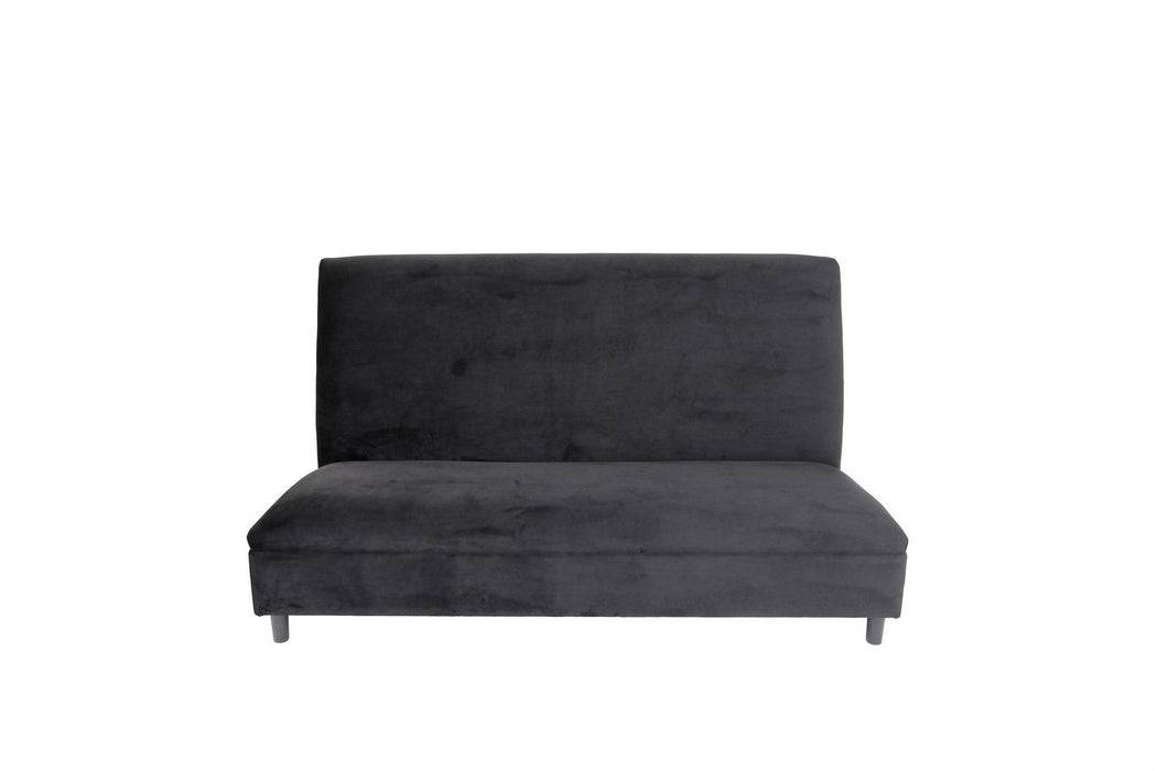 Velvet Loveseat - Black / Silver