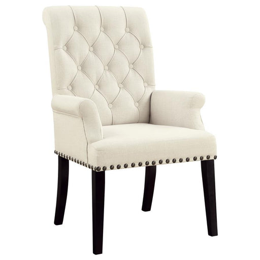 Alana - Tufted Back Upholstered Arm Chair - Beige - Simple Home Plus