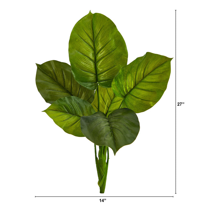 27" Large Philodendron Leaf Artificial Plant (Set of 4)