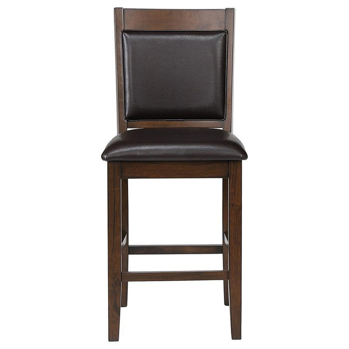 Dewey - Upholstered Counter Height Chairs With Footrest (Set of 2) - Brown And Walnut - Simple Home Plus