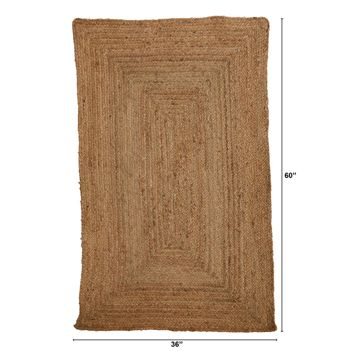 5' x 3' Handmade Braided Natural Fiber Beacon Jute Rug