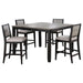 Elodie - 5 Piece Counter Height Dining Table Set With Extension Leaf - Gray And Black - Simple Home Plus