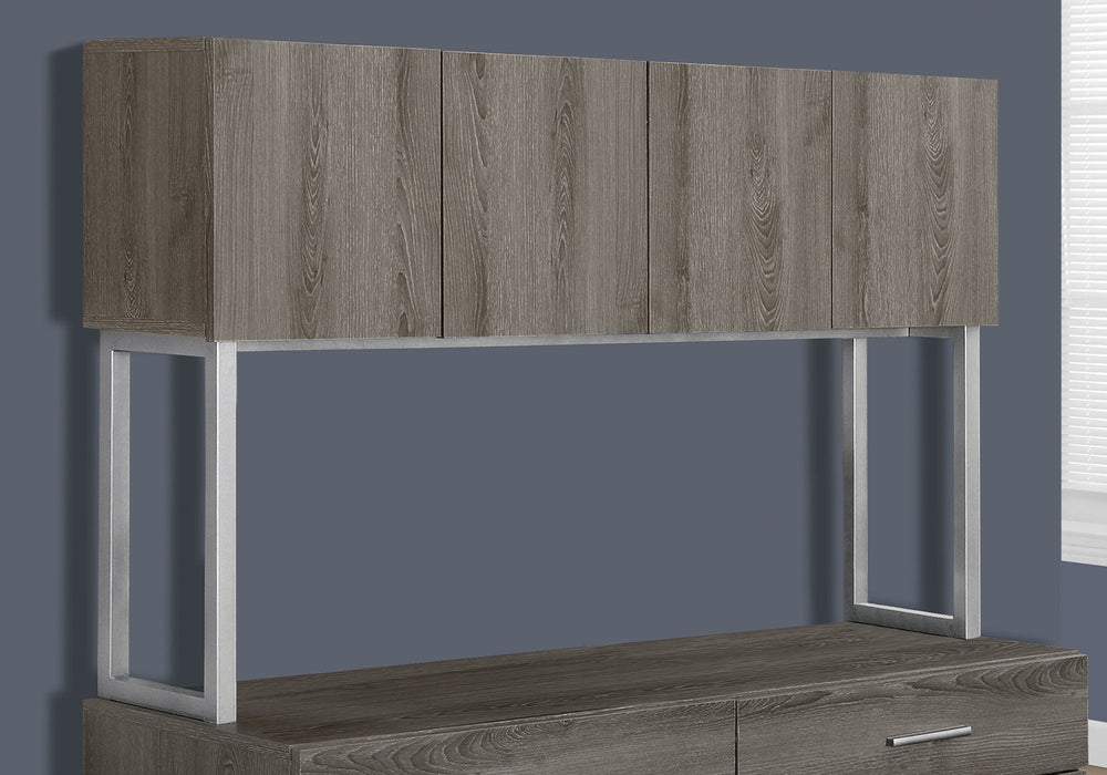 Silver Particle Board Hollow Core Metal Office Cabinet - Dark Taupe