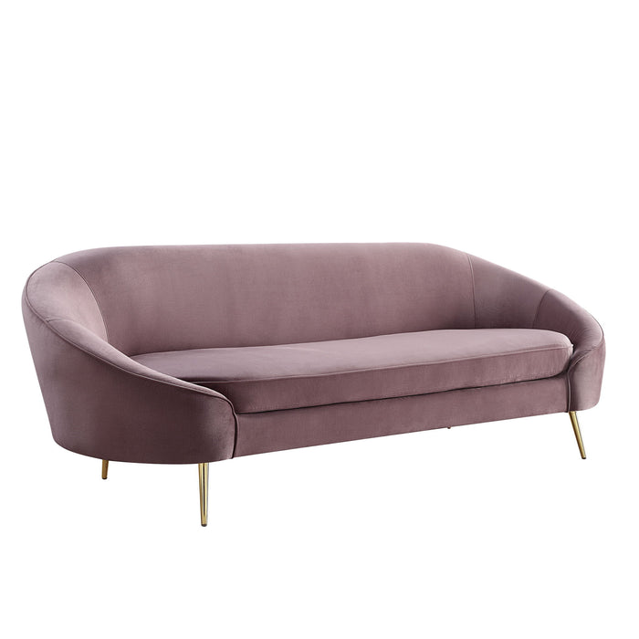 Velvet Sofa With Gold Legs - Pink