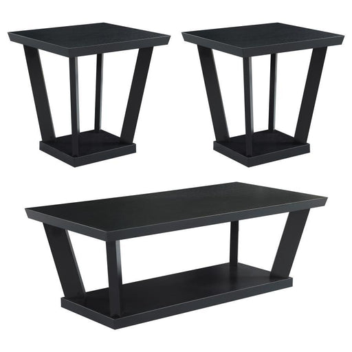 Aminta - 3 Piece Occasional Set With Open Shelves - Black - Simple Home Plus