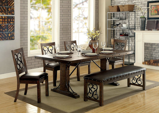 Paulina - Dining Table - Rustic Walnut / Espresso - Simple Home Plus