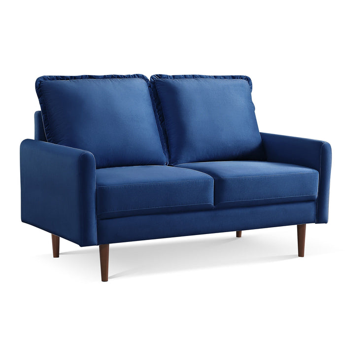 Loveseat Velvet - Blue / Dark Brown