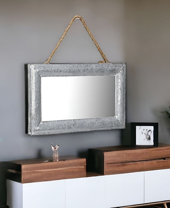 Metal Framed Accent Mirror - Silver