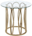 Monett - Round End Table - Chocolate Chrome And Clear - Simple Home Plus