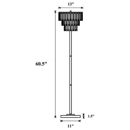 Anya - Metal Base Floor Lamp - Chrome And Crystal - Simple Home Plus