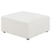 Freddie - Upholstered Square Ottoman - Pearl - Simple Home Plus