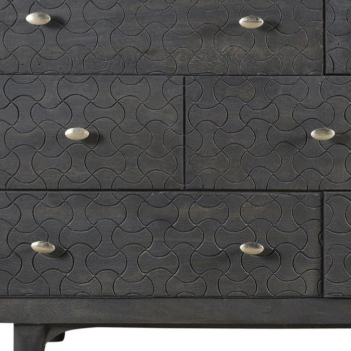 Solid Wood Seven Drawer Triple Dresser - Gray Wash