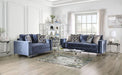 Jodie - Sofa - Satin Blue / Silver - Simple Home Plus