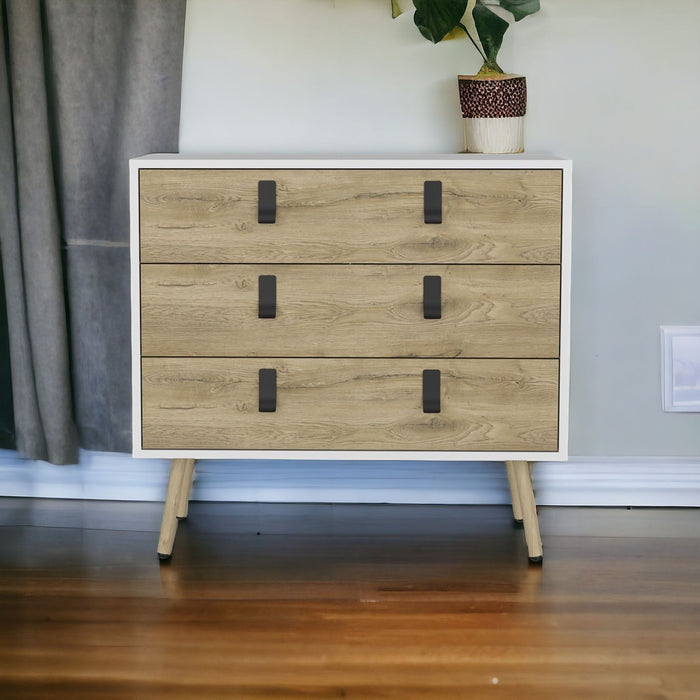 3 Drawer Dresser - White / Natural