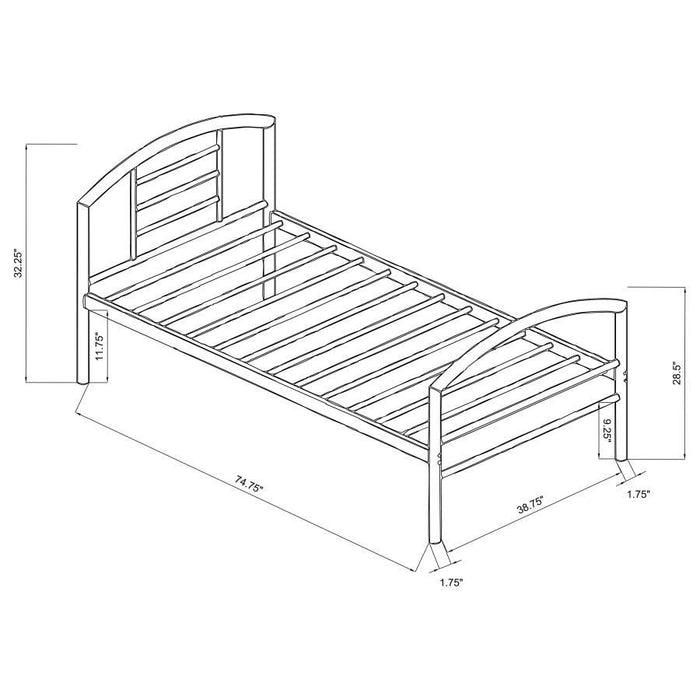 Baines - Metal Bed with Arched Headboard - Simple Home Plus