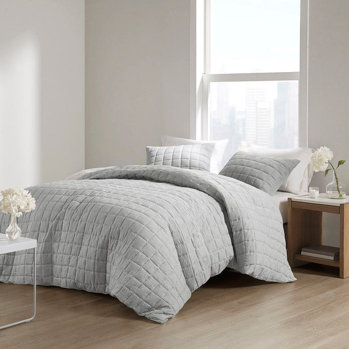 Cocoon - 3 Piece Quilt Top Duvet Cover Mini Set - Gray