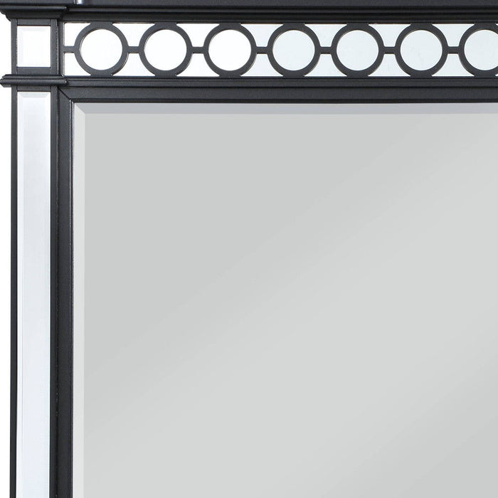 42" Mirrored, Dresser Mirror - Black Sliver