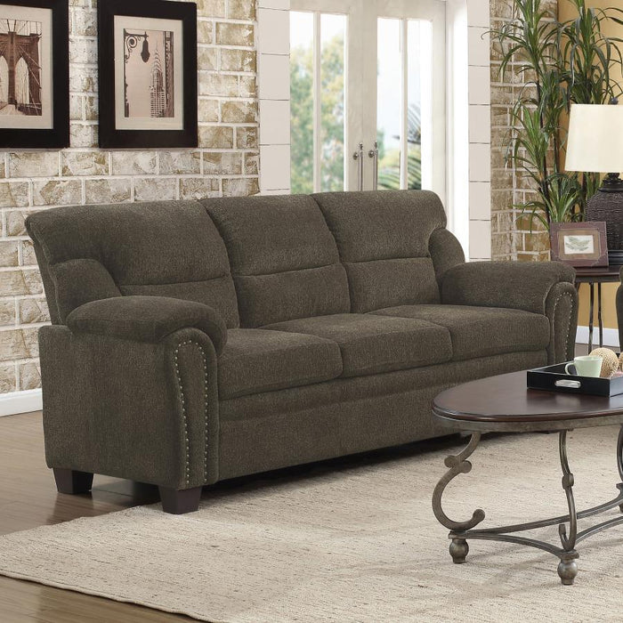 Clemintine - Upholstered Sofa with Nailhead Trim - Simple Home Plus