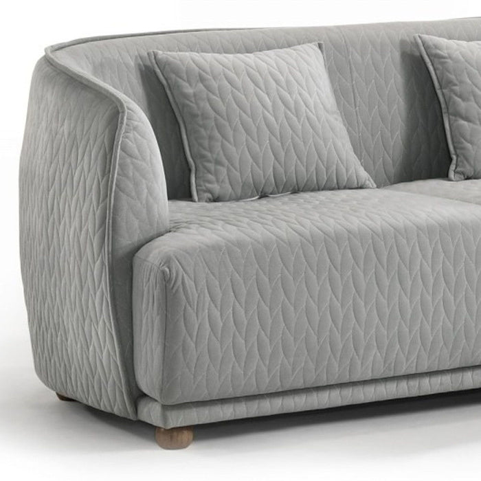 Modern Curved Back Quilted Loveseat - Light Gray