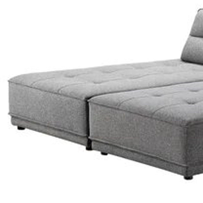 Stationary Two Piece Sofa And Chaise L Shaped - Gray