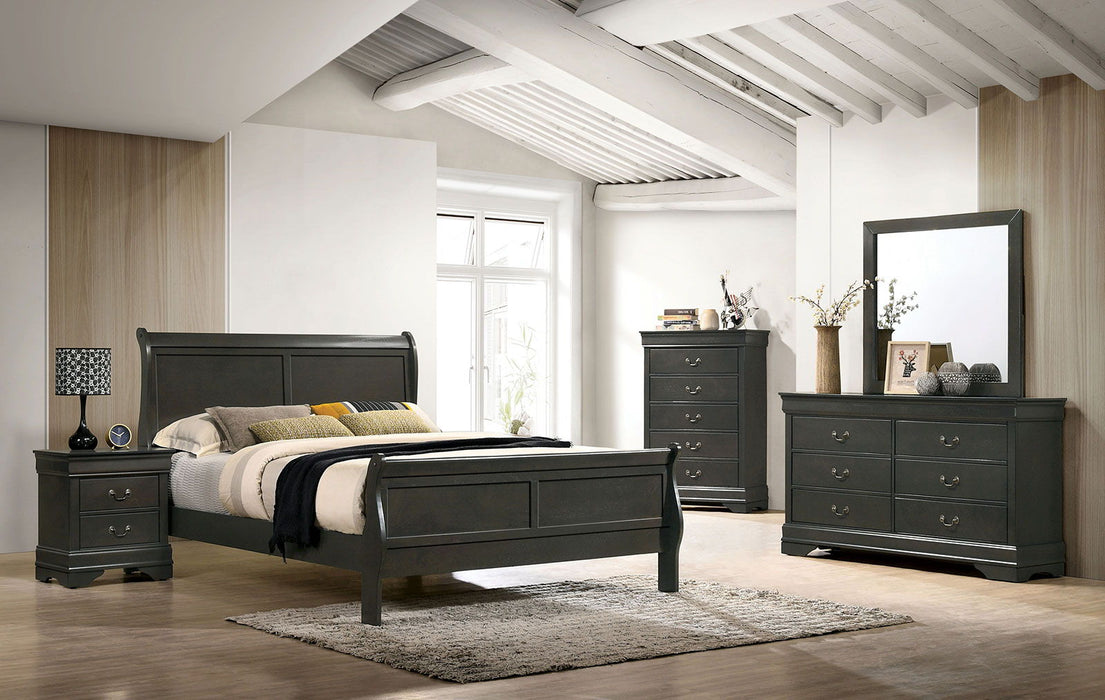 Louis Philippe - Sleigh Bed - Simple Home Plus