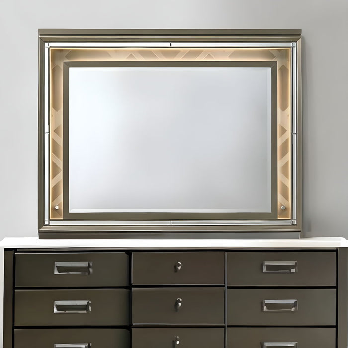 37" Led Lighted Dresser Mirror - Dark Champagne