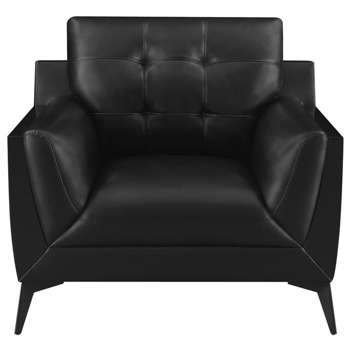 Moira - Upholstered Tufted Chair With Track Arms - Black - Simple Home Plus