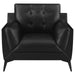 Moira - Upholstered Tufted Chair With Track Arms - Black - Simple Home Plus