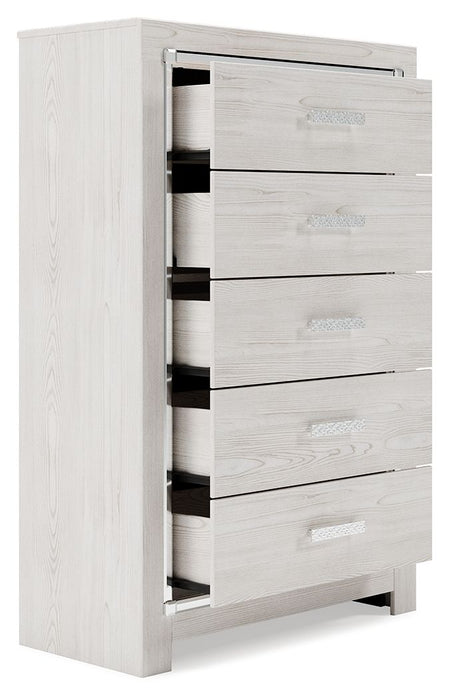 Altyra - White - Five Drawer Chest - Simple Home Plus