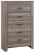 Zelen - Warm Gray - Five Drawer Chest - Simple Home Plus