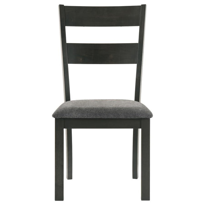 Jakob - Upholstered Side Chairs With Ladder Back (Set of 2) - Gray And Black - Simple Home Plus