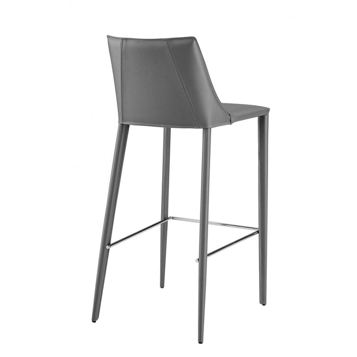 Steel Low Back Bar Height Bar Chair - Gray