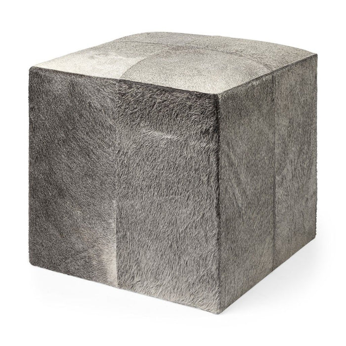 Wool Cube Ottoman - Gray