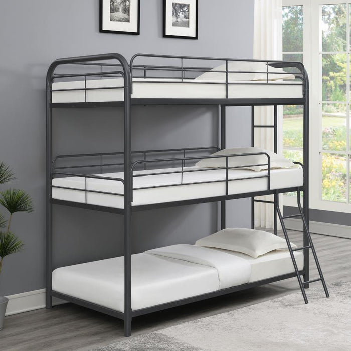 Garner - Triple Bunk Bed With Ladder - Simple Home Plus