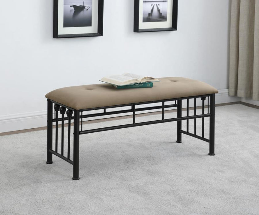 Livingston - Upholstered Bench - Brown And Dark Bronze - Simple Home Plus