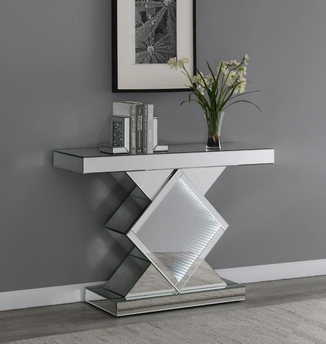 Andorra - Console Table With LED Lighting - Silver - Simple Home Plus