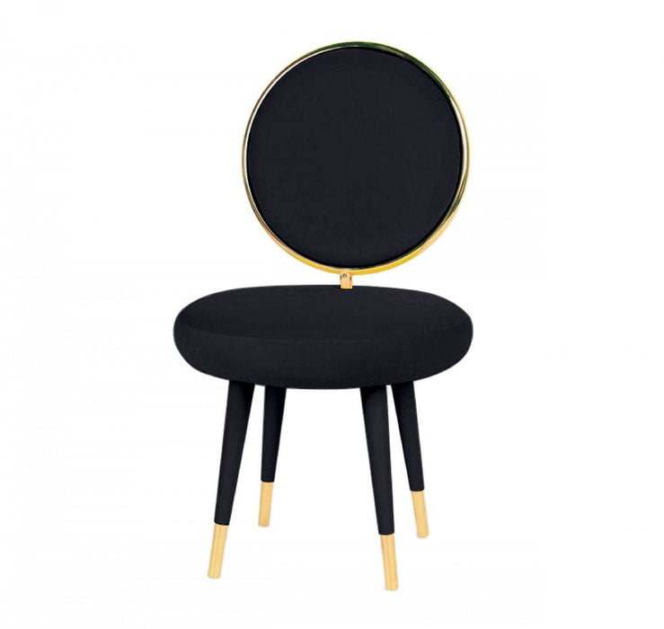 Solid Color Side Chair (Set of 2) - Black / Gold