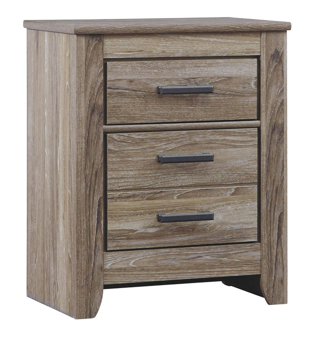 Zelen - Warm Gray - Two Drawer Night Stand - Simple Home Plus