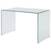 Ripley - Glass Writing Desk - Clear - Simple Home Plus
