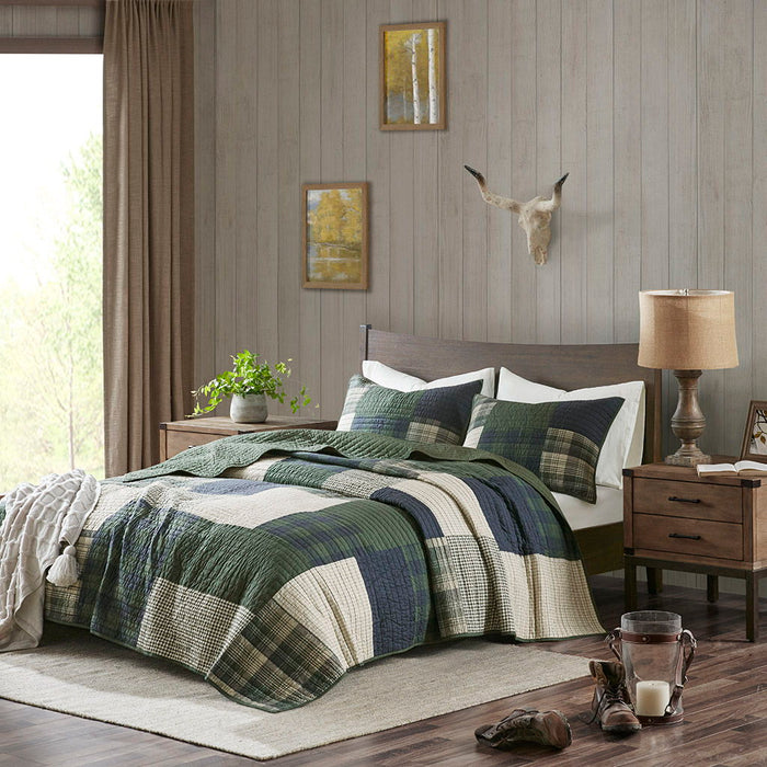 Mill Creek - King Oversized Quilt Set - Green