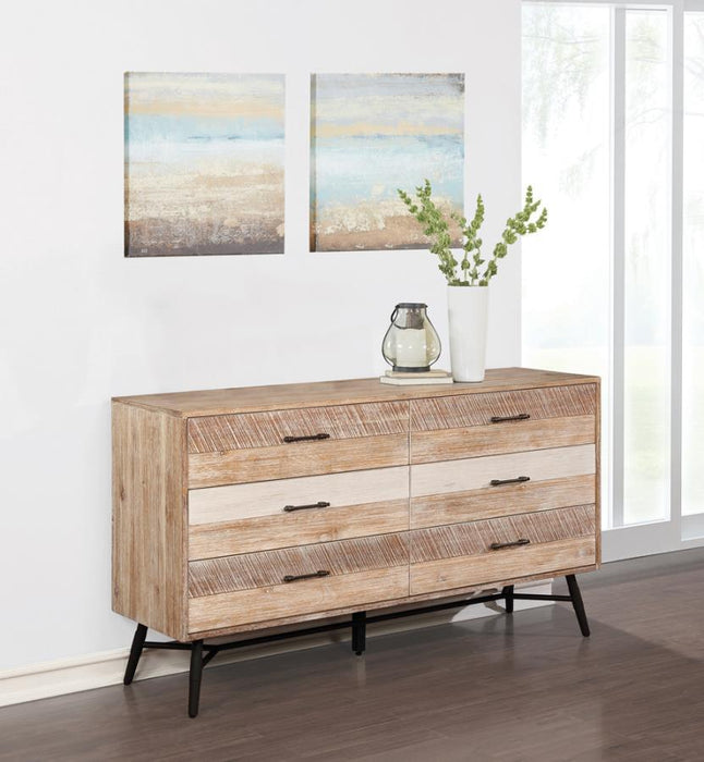 Marlow - 6-Drawer Dresser - Rough Sawn Multi - Simple Home Plus