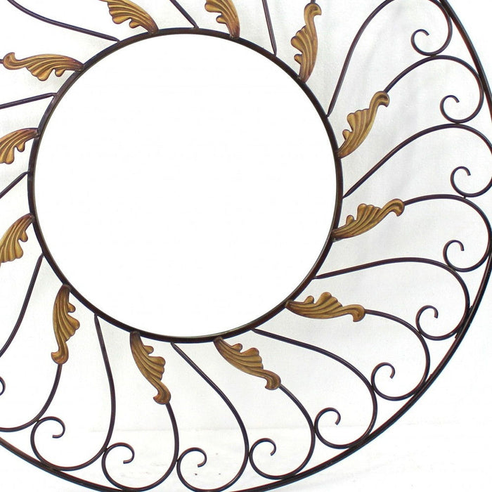 Round Accent Metal Mirror - Bronze