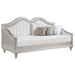 Evangeline - Upholstered Twin Daybed With Faux Diamond Trim - Silver And Ivory - Simple Home Plus