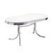 Retro - Oval Dining Table - Glossy White And Chrome - Simple Home Plus