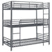 Maynard - Metal Triple Twin Bunk Bed - Gunmetal - Simple Home Plus