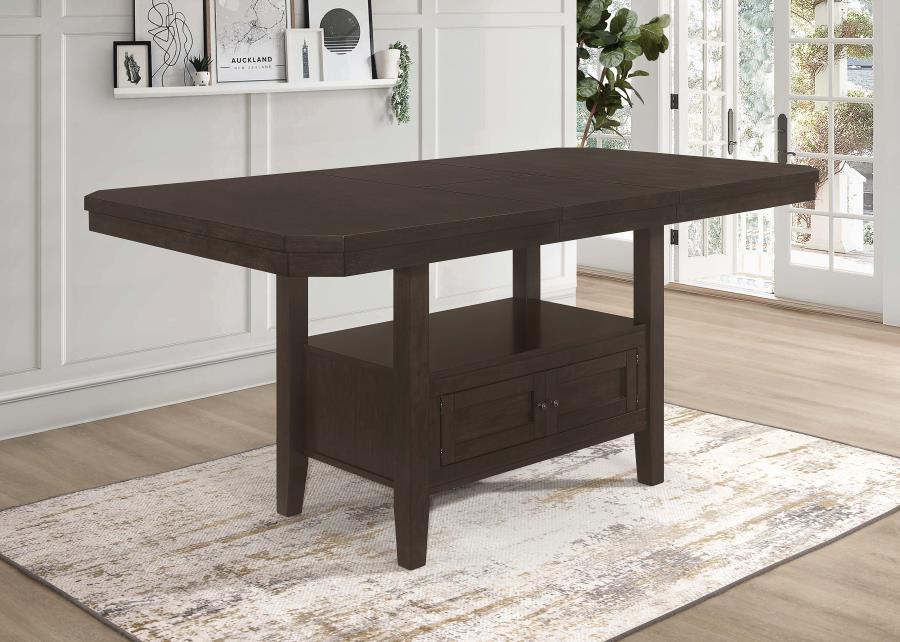 Prentiss - Rectangular Counter Height Table With Butterfly Leaf - Cappuccino - Simple Home Plus