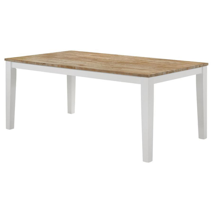 Hollis - Rectangular Dining Table - Brown And White - Simple Home Plus