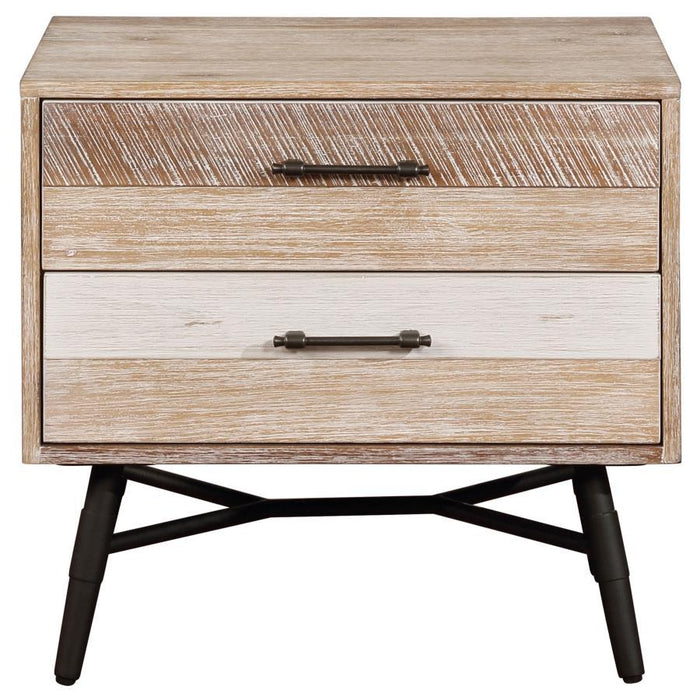 Marlow - 2-Drawer Nightstand - Rough Sawn Multi - Simple Home Plus