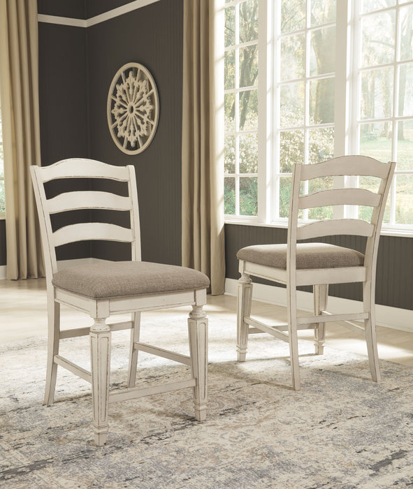 Realyn - Chipped White - Upholstered Barstool (Set of 2) - Simple Home Plus